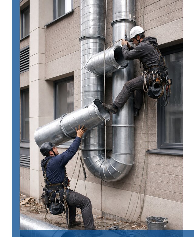 Монтаж фасадных воздуховодов в Североуральске с герметизацией и крепежом