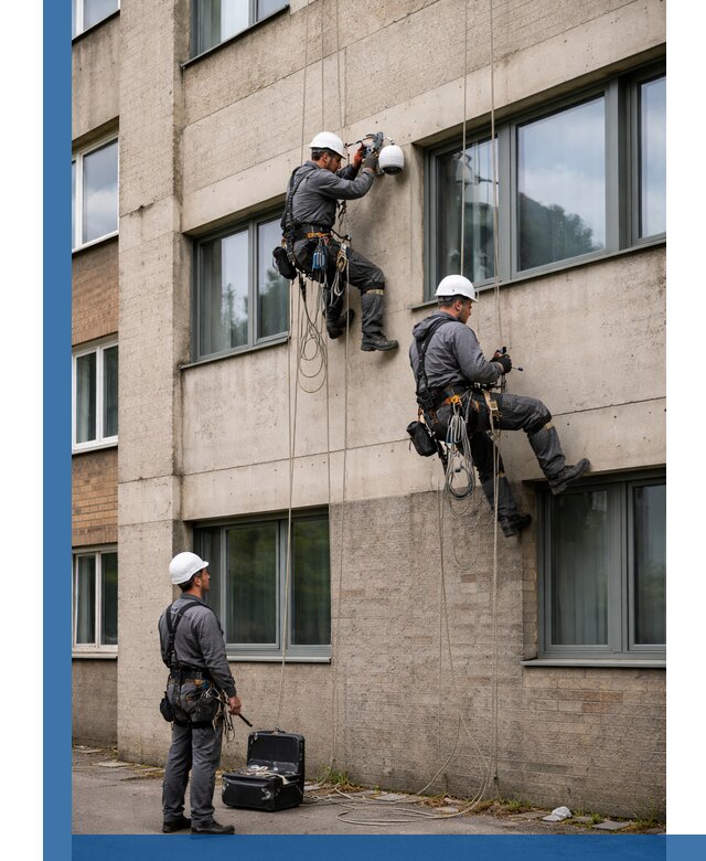 Монтаж фасадных камер видеонаблюдения в Североуральске под ключ