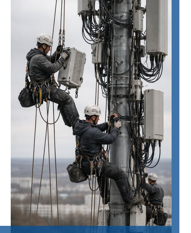 Монтаж оборудования связи на мачте в Североуральске от 7726 р. | ВЫСОТНИК-Сву
