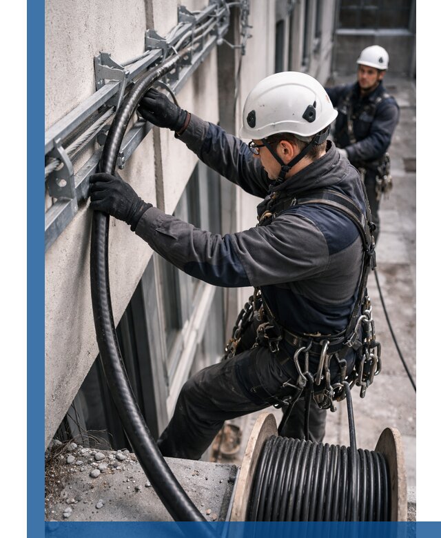 Протяжка кабеля питания на высоте в Североуральске с гарантией безопасности и качества