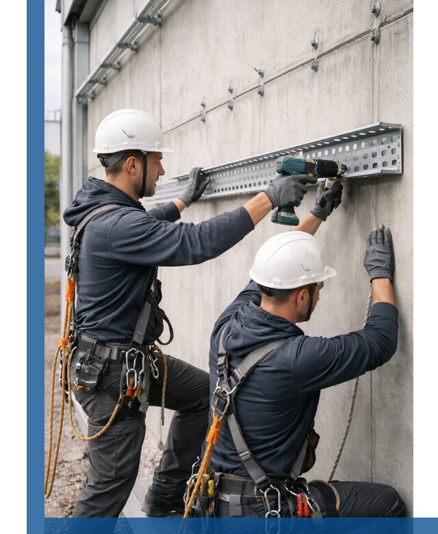 Монтаж кабельных лотков на фасаде зданий в Североуральске с гарантией