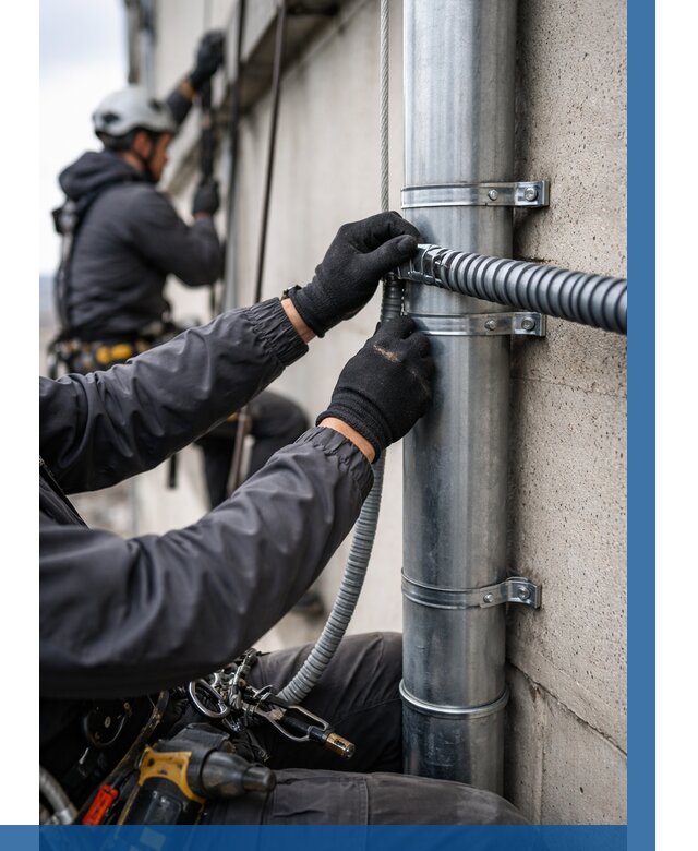 Монтаж гофры для кабеля в Североуральске от 309 р. | ВЫСОТНИК-Сву