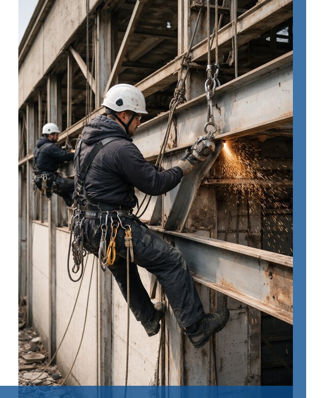 Демонтаж металлоконструкций на высоте в Североуральске от 6696р. |ВЫСОТНИК-Сву