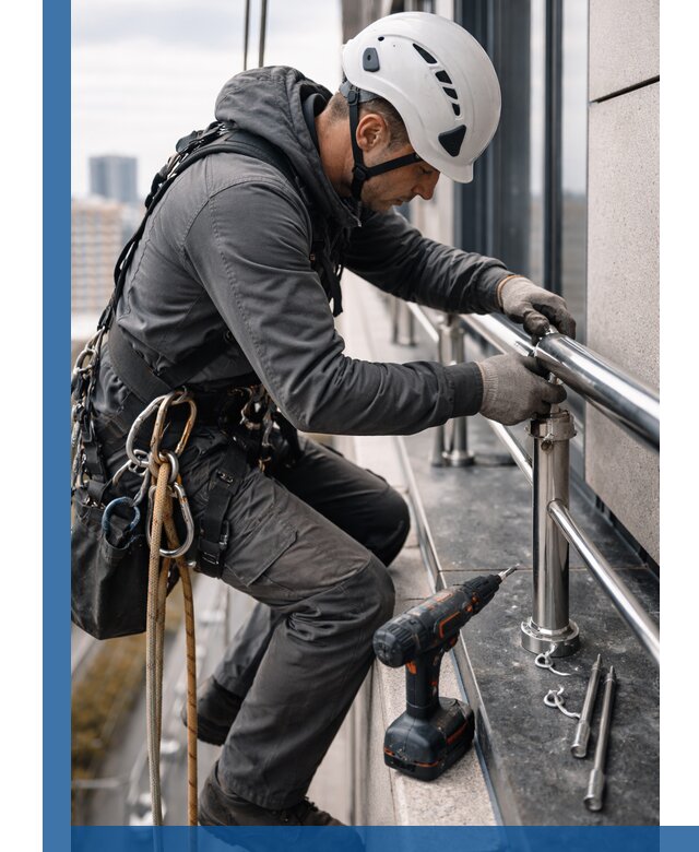 Монтаж ограждений на высоте в Североуральске для зданий и конструкций