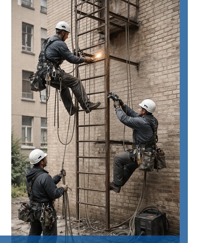 Ремонт пожарной лестницы в Североуральске от 7726 р. | ВЫСОТНИК-Сву