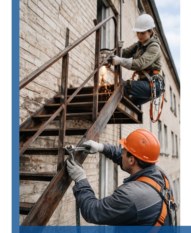 Ремонт и восстановление пожарных лестниц с выездом в Североуральске