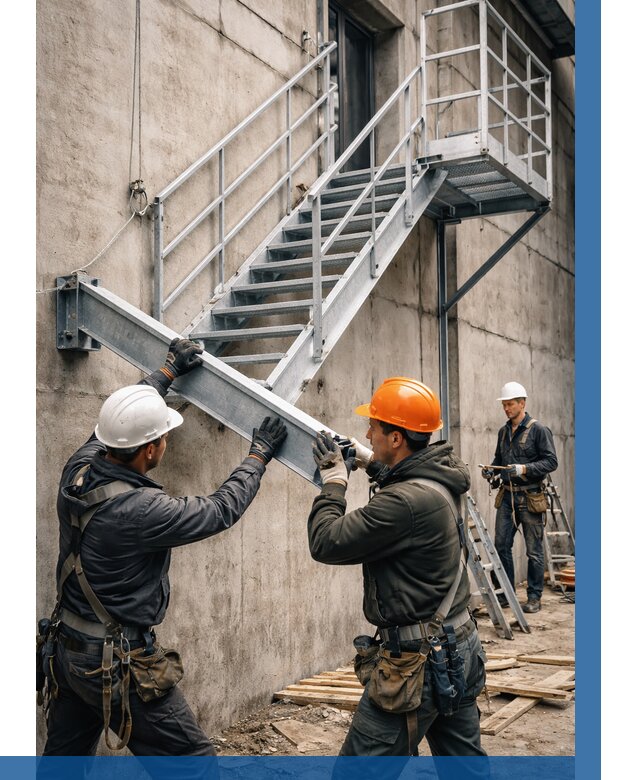 Монтаж металлических лестниц в Североуральске от 15452 р. | ВЫСОТНИК-Сву