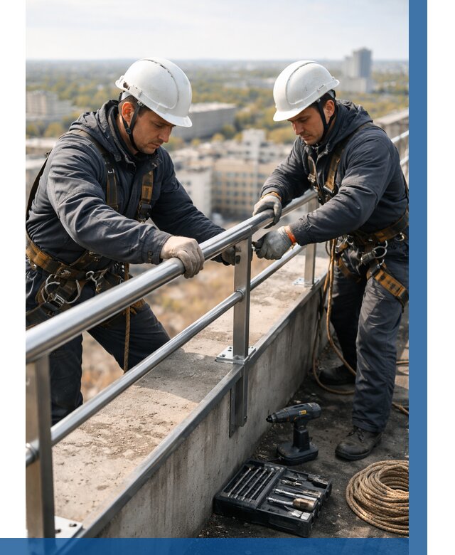 Монтаж перил на высоте в Североуральске от 2575 р. | ВЫСОТНИК-Сву