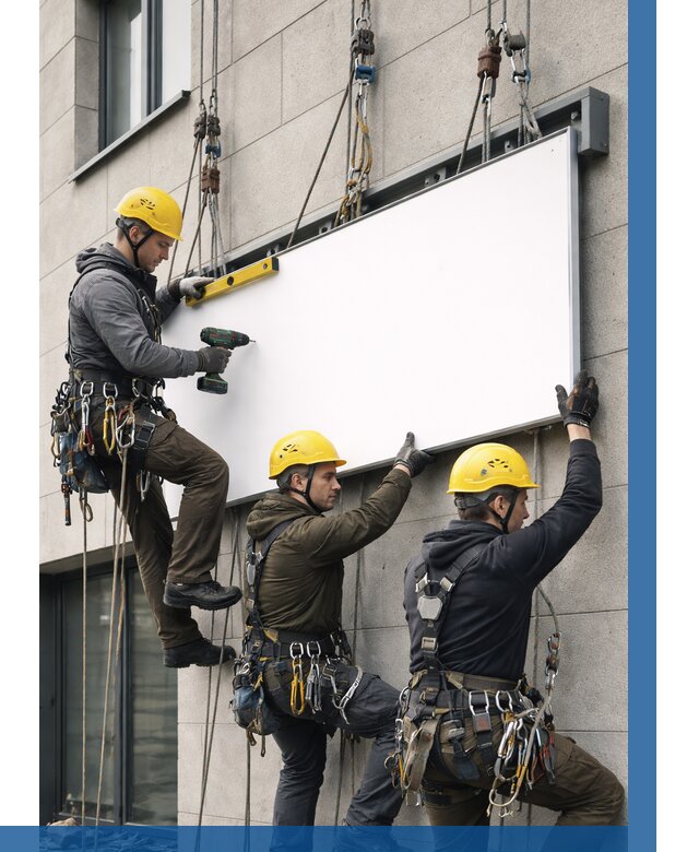 Монтаж рекламной вывески в Североуральске от 8241 р. | ВЫСОТНИК-Сву