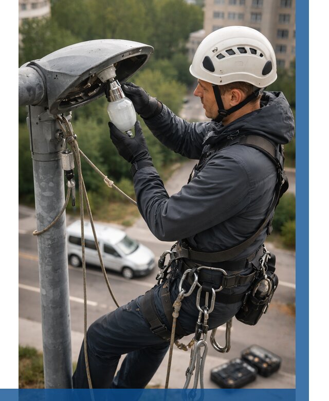 Замена ламп на высоте в Североуральске от 2575 р. | ВЫСОТНИК-Сву