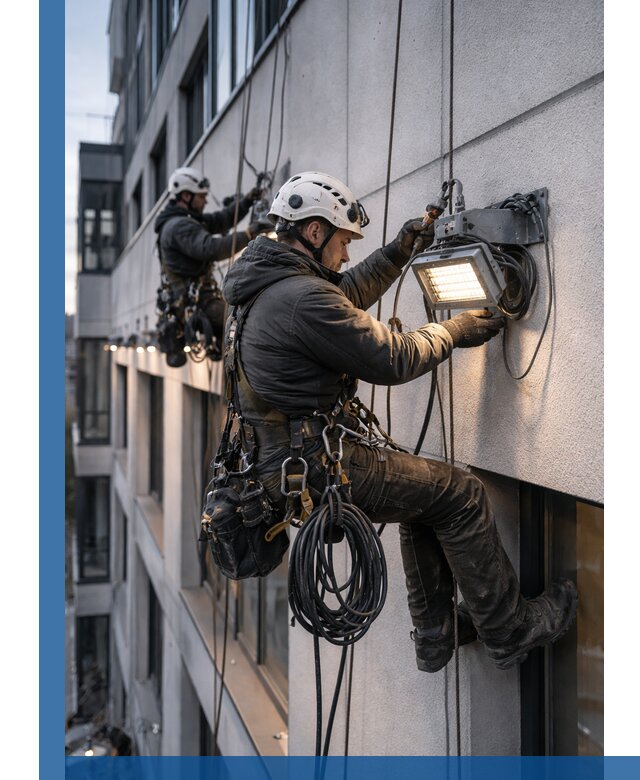 Монтаж фасадного освещения в Североуральске установка и подключение