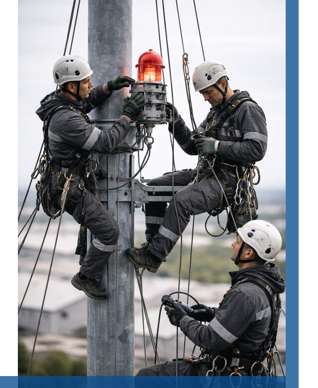 Монтаж заградительных огней в Североуральске от 8756 р. | ВЫСОТНИК-Сву