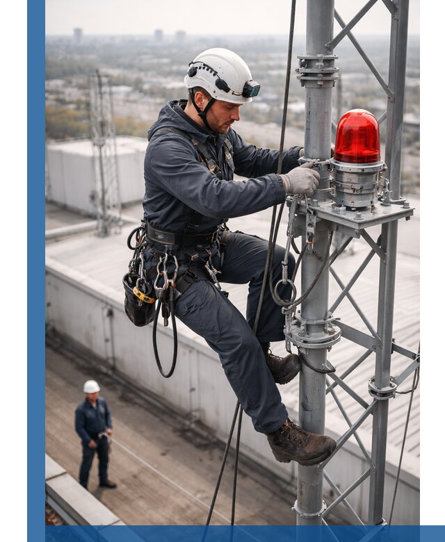 Монтаж заградительных огней и обслуживание объектов в Североуральске
