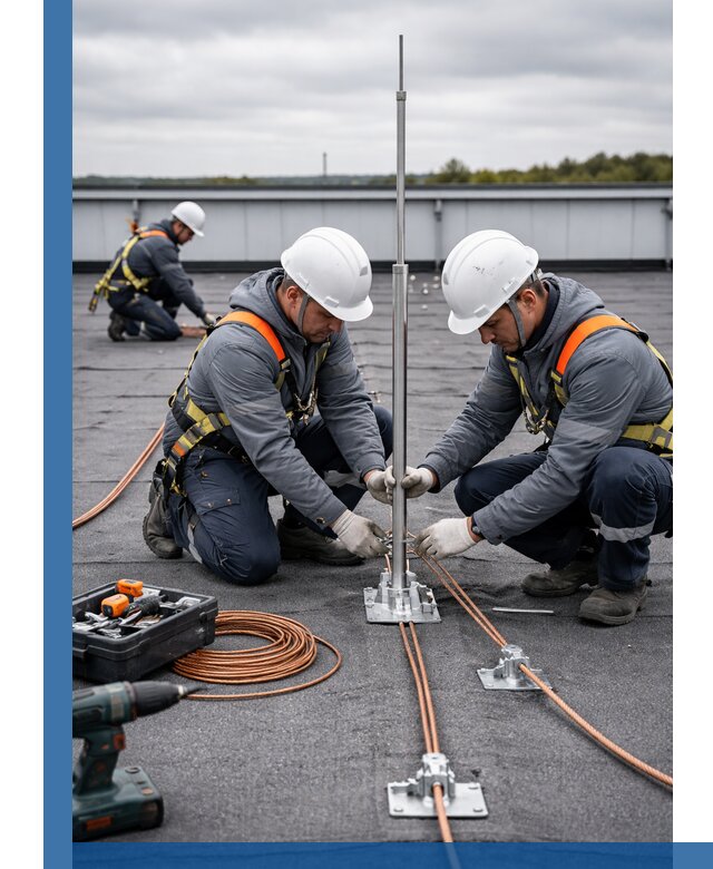 Монтаж молниезащиты на кровле в Североуральске под ключ с гарантией