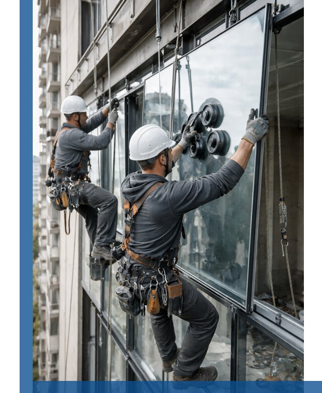 Витражное остекление фасадов и лоджий в Североуральске под ключ