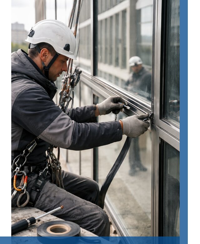 Ремонт витражных конструкций в Североуральске от 3605 р. | ВЫСОТНИК-Сву