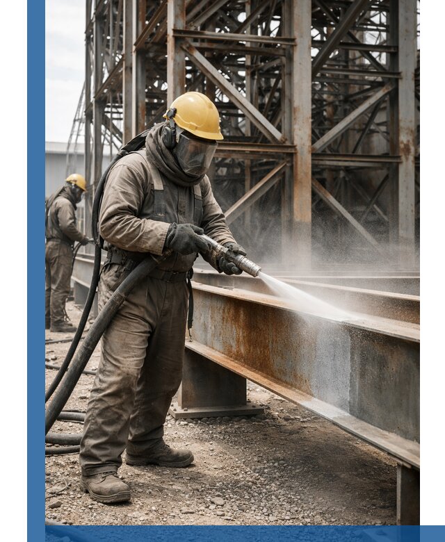 Пескоструйная очистка металлоконструкций в Североуральске промышленная