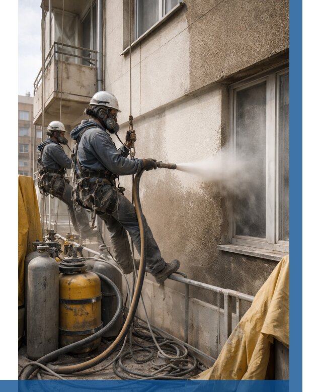 Пескоструйная очистка фасада в Североуральске от 670 р. | ВЫСОТНИК-Сву