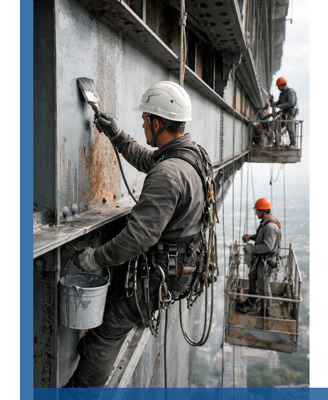 Покраска металлоконструкций на высоте в Североуральске профессионально