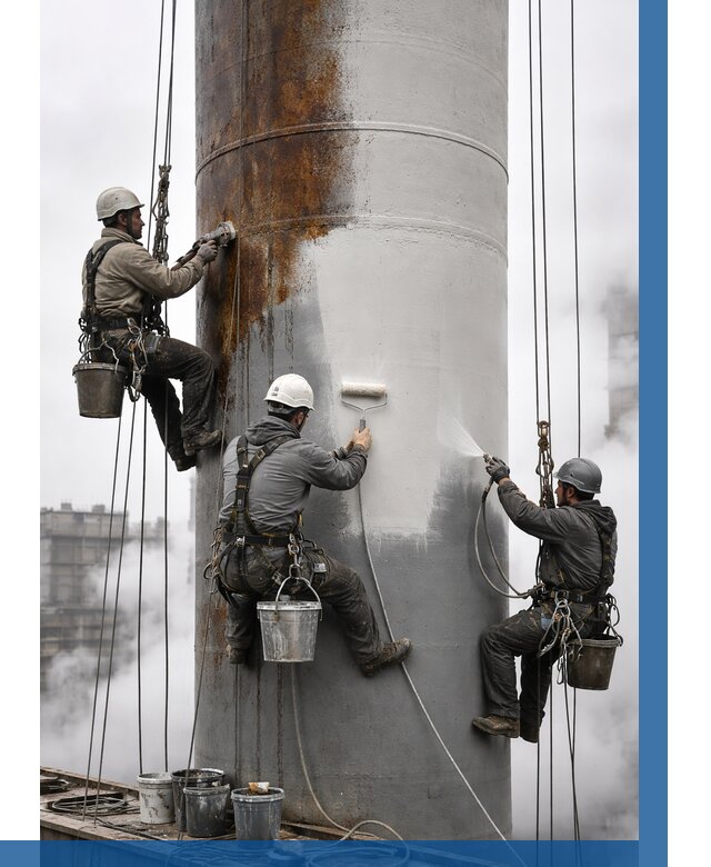 Покраска дымовых труб в Североуральске от 8756 р. | ВЫСОТНИК-Сву