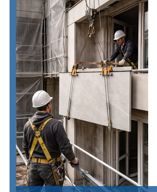 Подъем керамогранита на этаж в Североуральске грузчиками и техникой