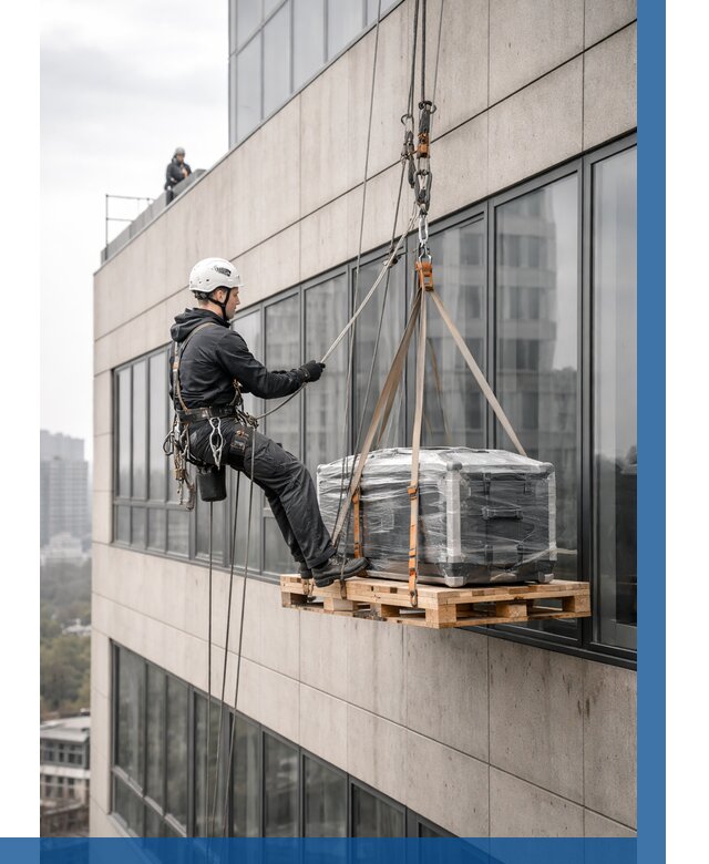 Спуск груза по фасаду в Североуральске от 3605 р. | ВЫСОТНИК-Сву