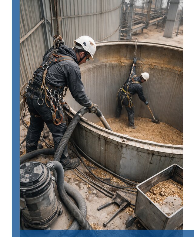 Профессиональная чистка зерновых бункеров в Североуральске с выездом