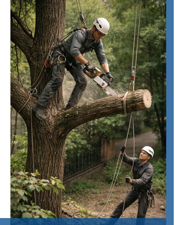 Спил деревьев альпинистами в Североуральске от 8241 р. | ВЫСОТНИК-Сву