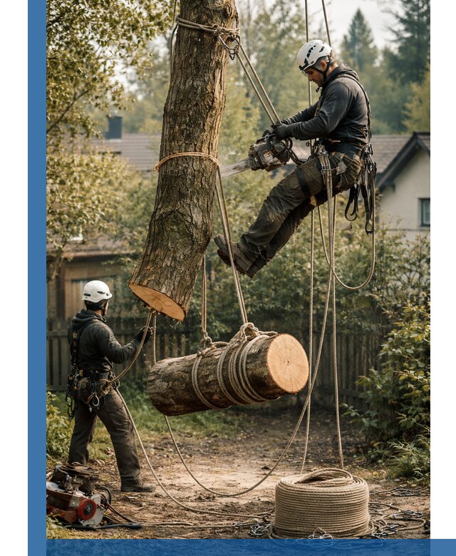 Валка деревьев частями в Североуральске, безопасно и аккуратно