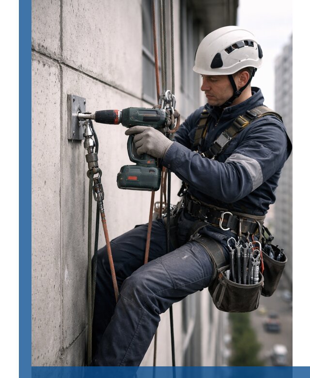 Установка анкерных точек для высотных работ в Североуральске